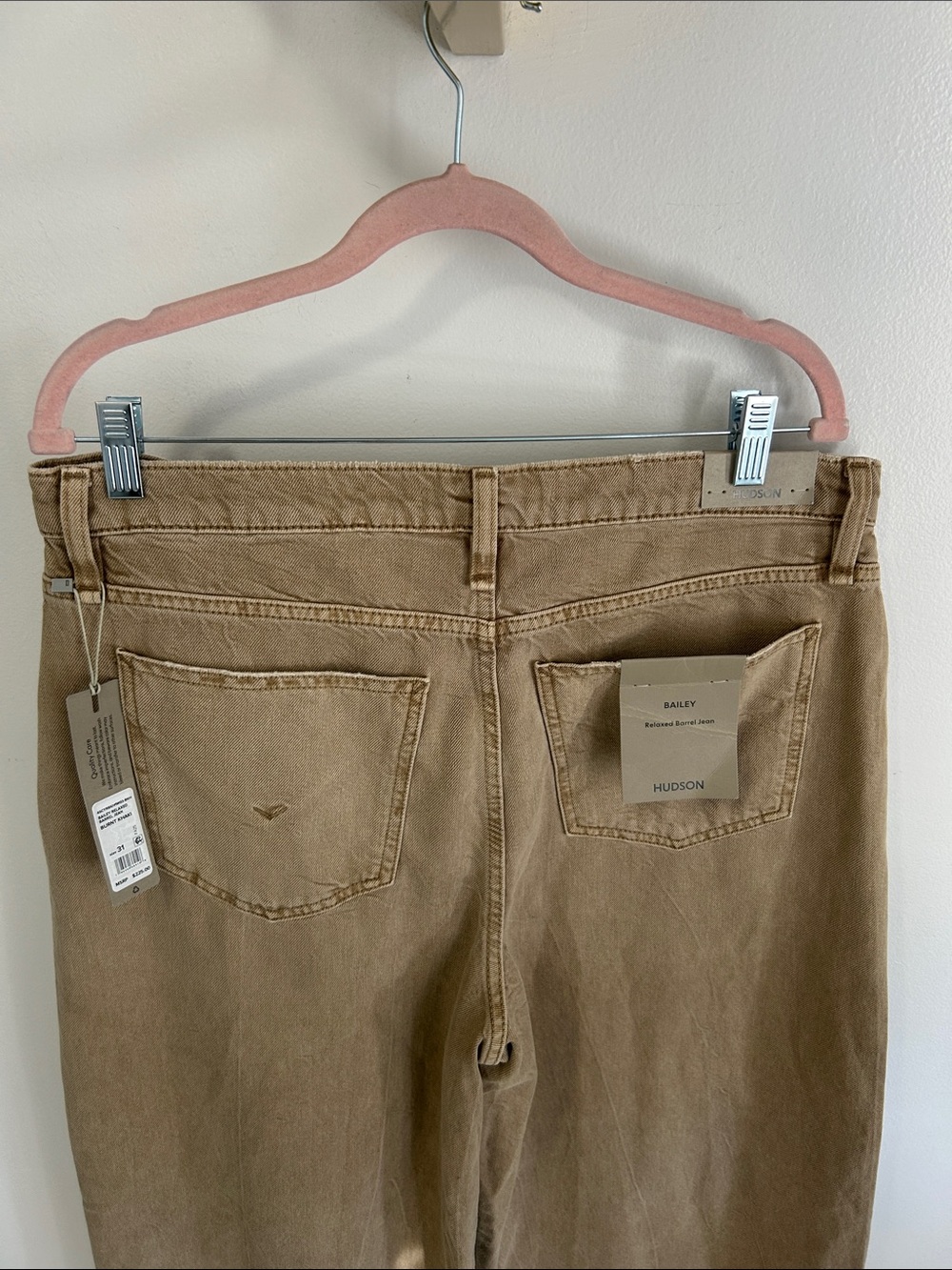 Hudson Bailey Relaxed Barrel Jeans Burnt Khaki - Picture 8 of 12